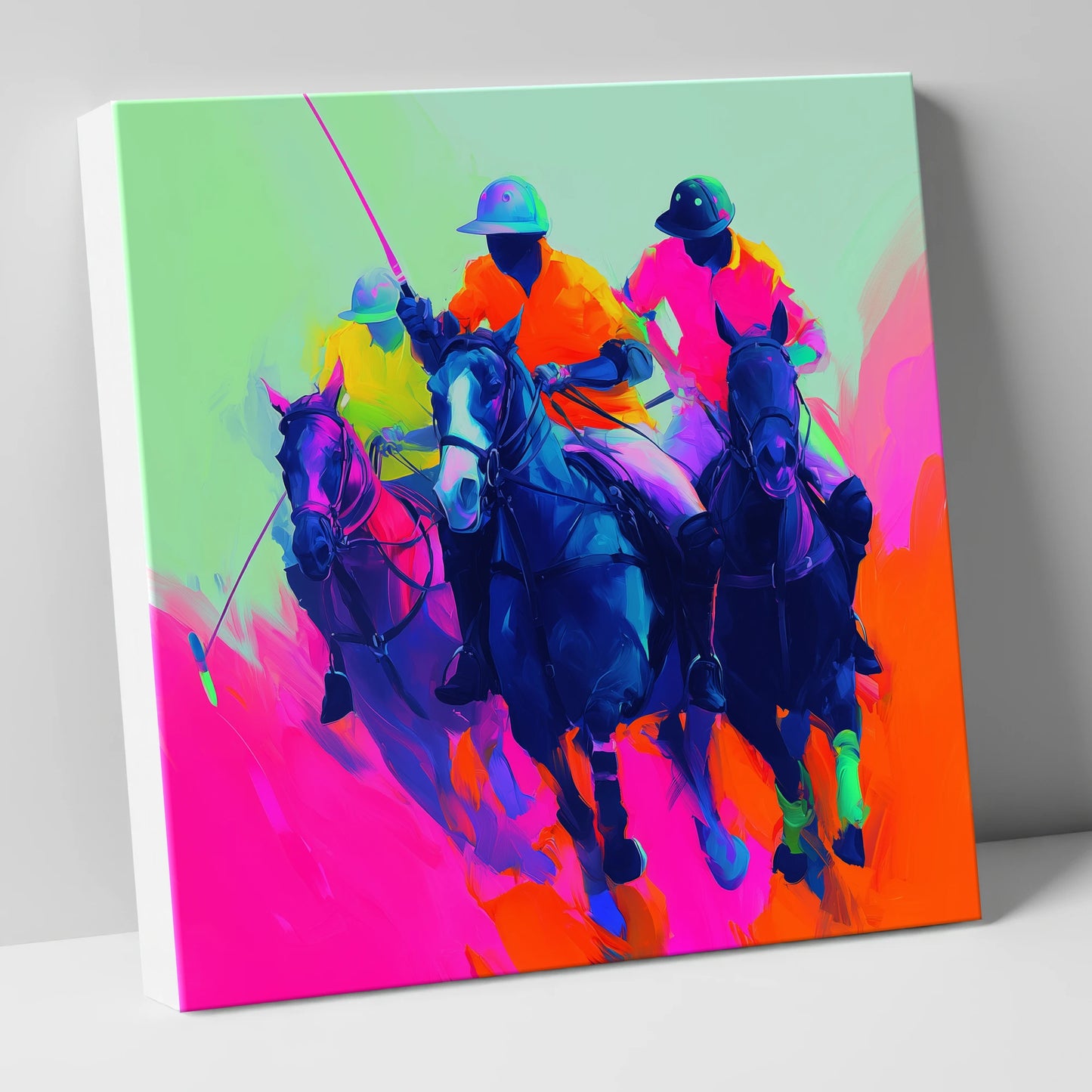 Pulse of the Match polo horse canvas wall art