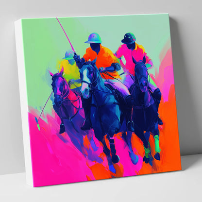 Pulse of the Match polo horse canvas wall art