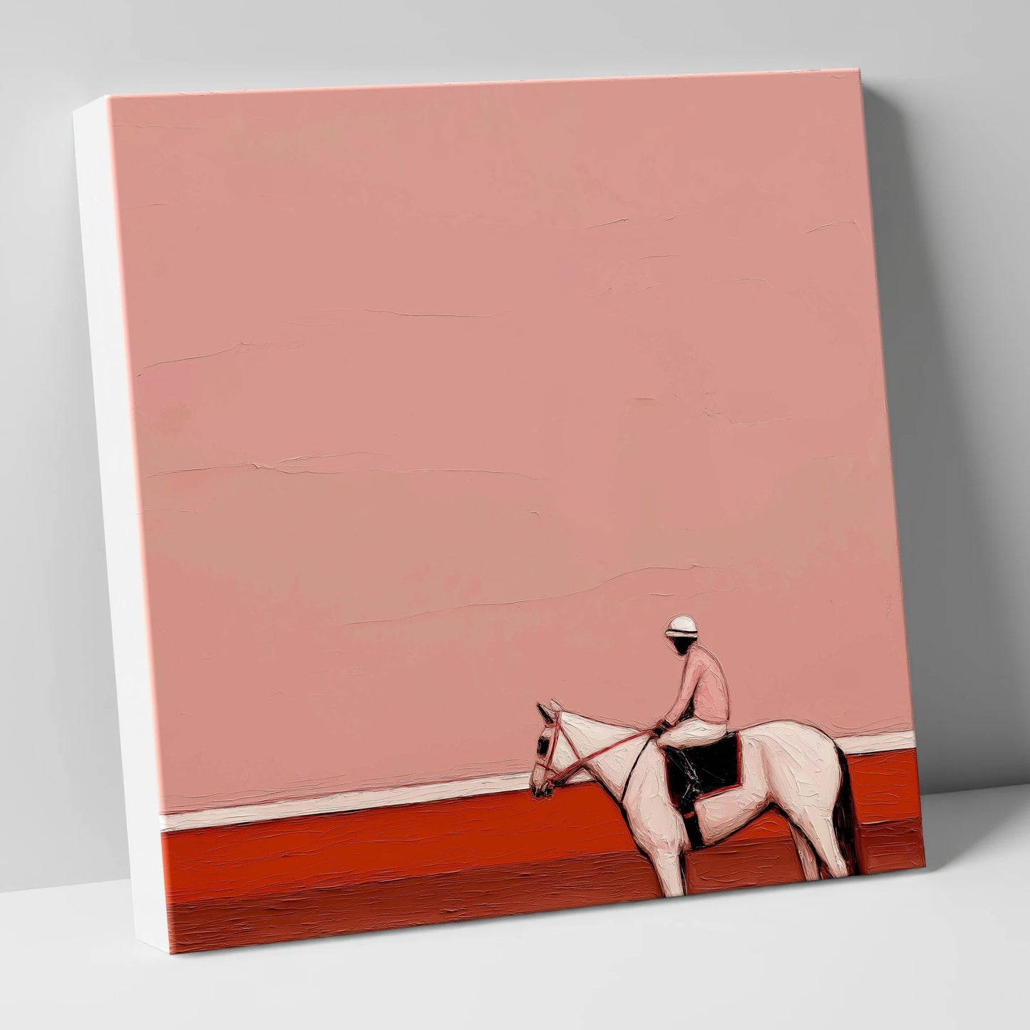 Dusty Rose Paddock racing horse canvas wall art