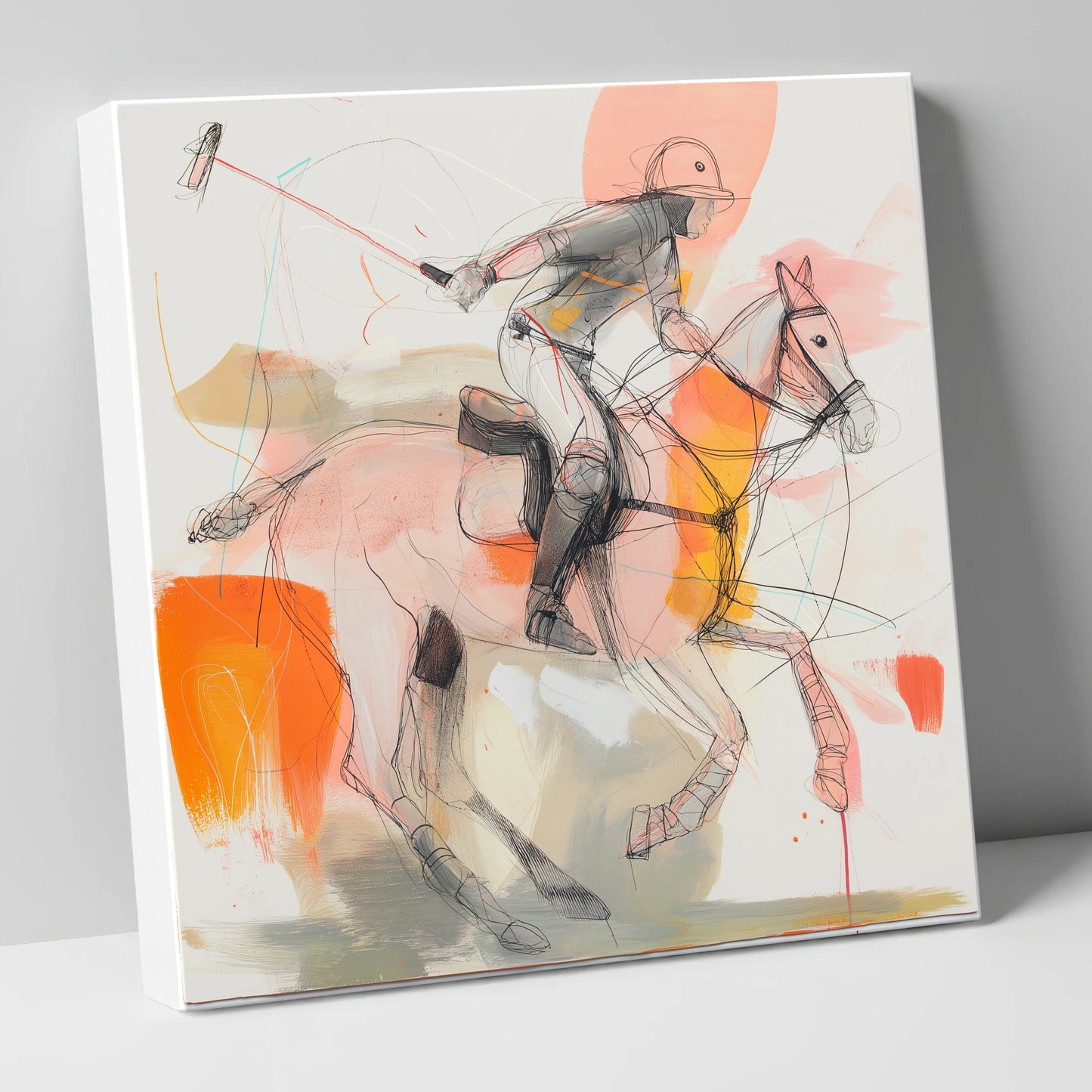 The Decisive Swing polo horse canvas wall art