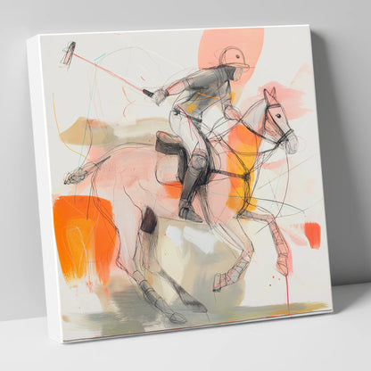 The Decisive Swing polo horse canvas wall art