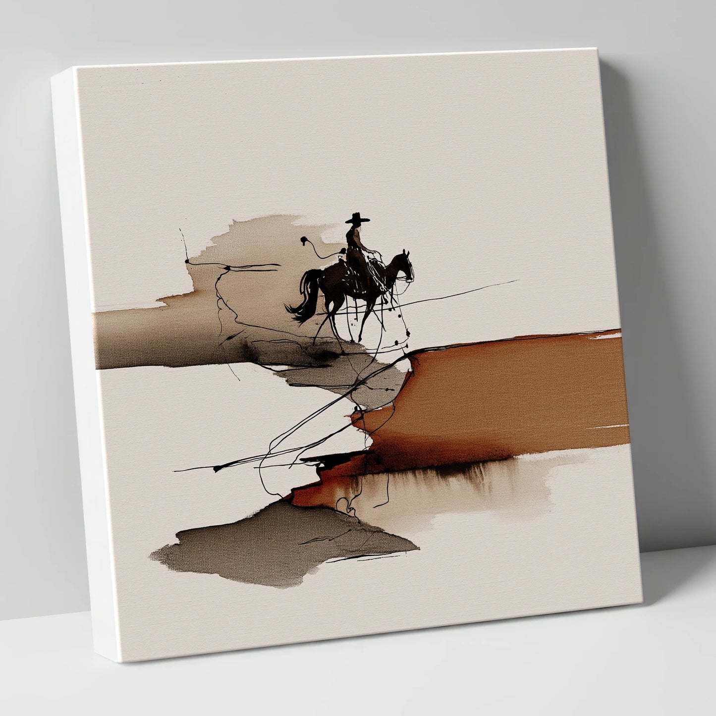 Canyon Trail Silhouette western horse canvas wall art