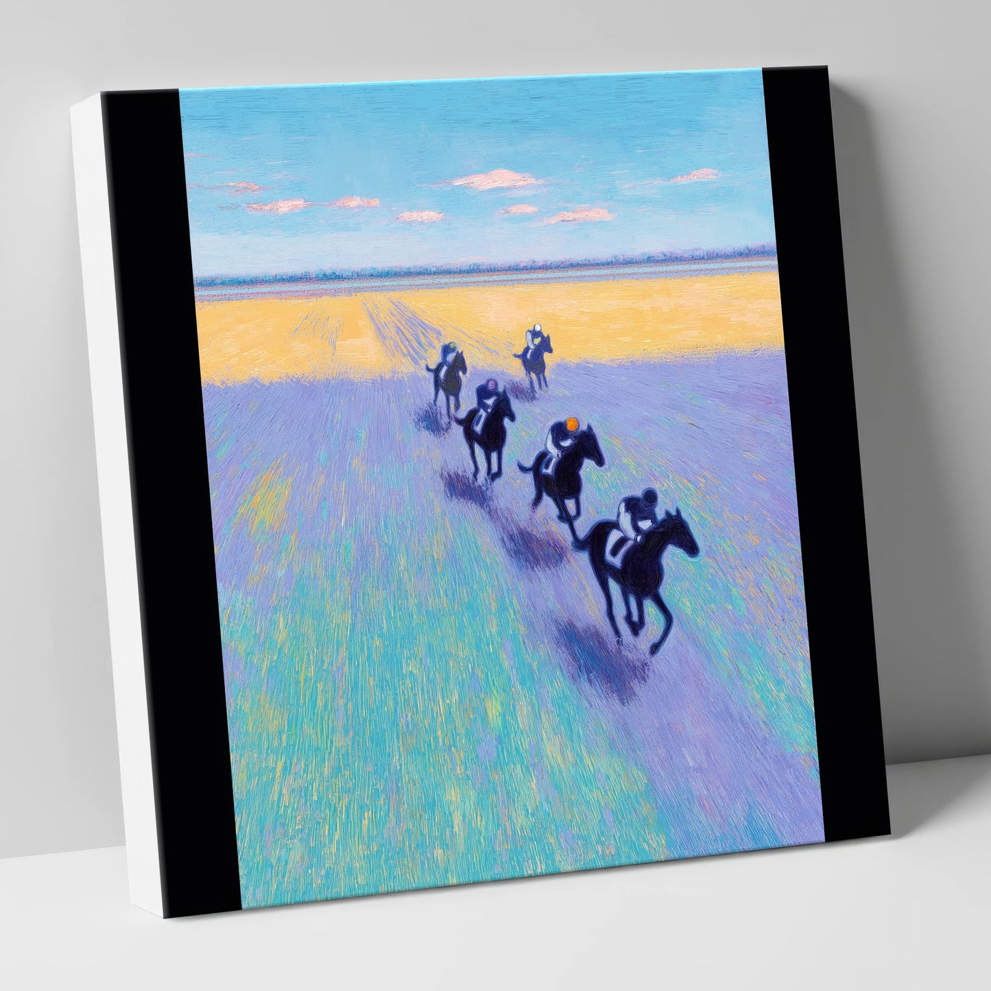 The Morning String racing horse canvas wall art