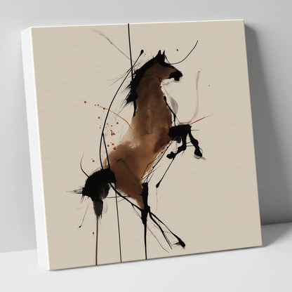 Dynamic Rearing Spirit horse portrait canvas wall art