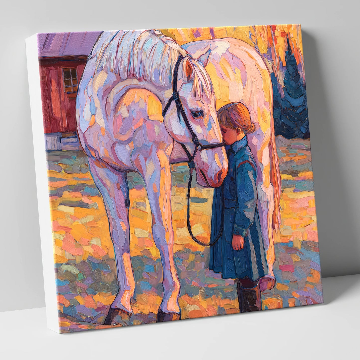 A Quiet Connection horse & rider canvas wall art