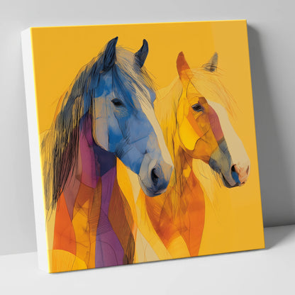 Prismatic Companions horse landscape canvas wall art