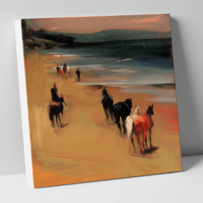 Twilight Coastal Hack horse landscape canvas wall art