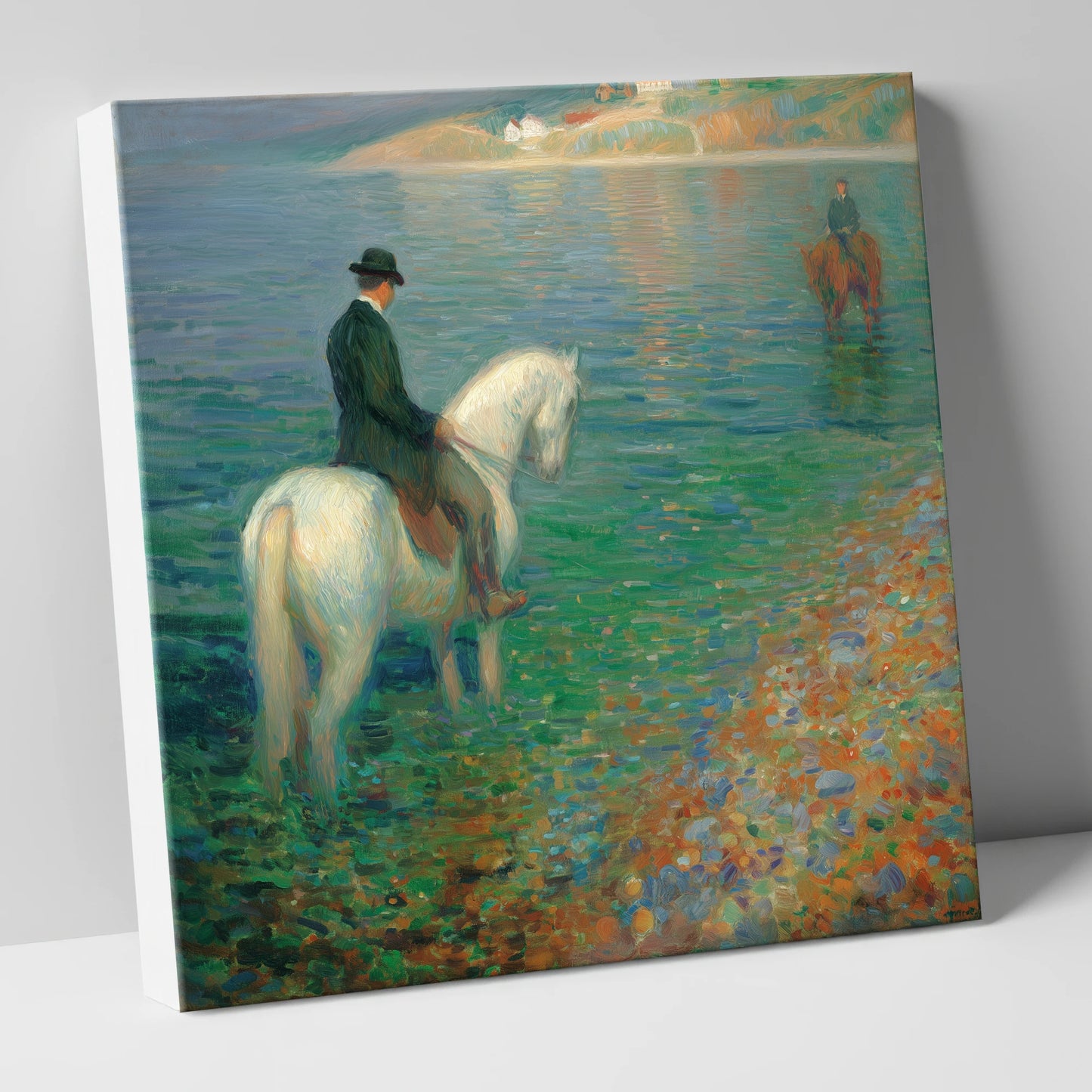 Emerald Shoreline Hack beach horse canvas wall art