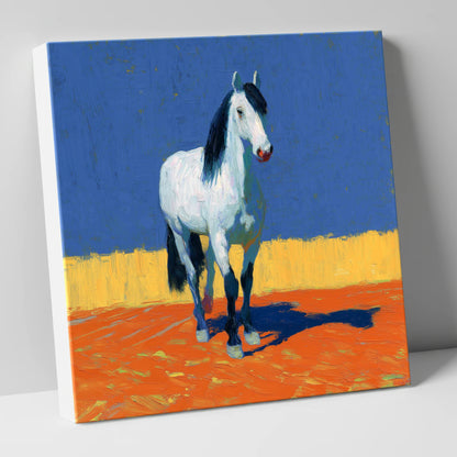 Vivid Horizon Grey horse breed canvas wall art