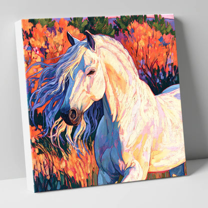 Vibrant White Andalusian Horse horse breed canvas wall art