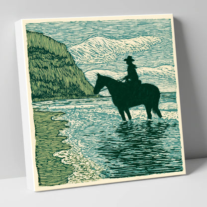 Edge of the Tide beach horse canvas wall art