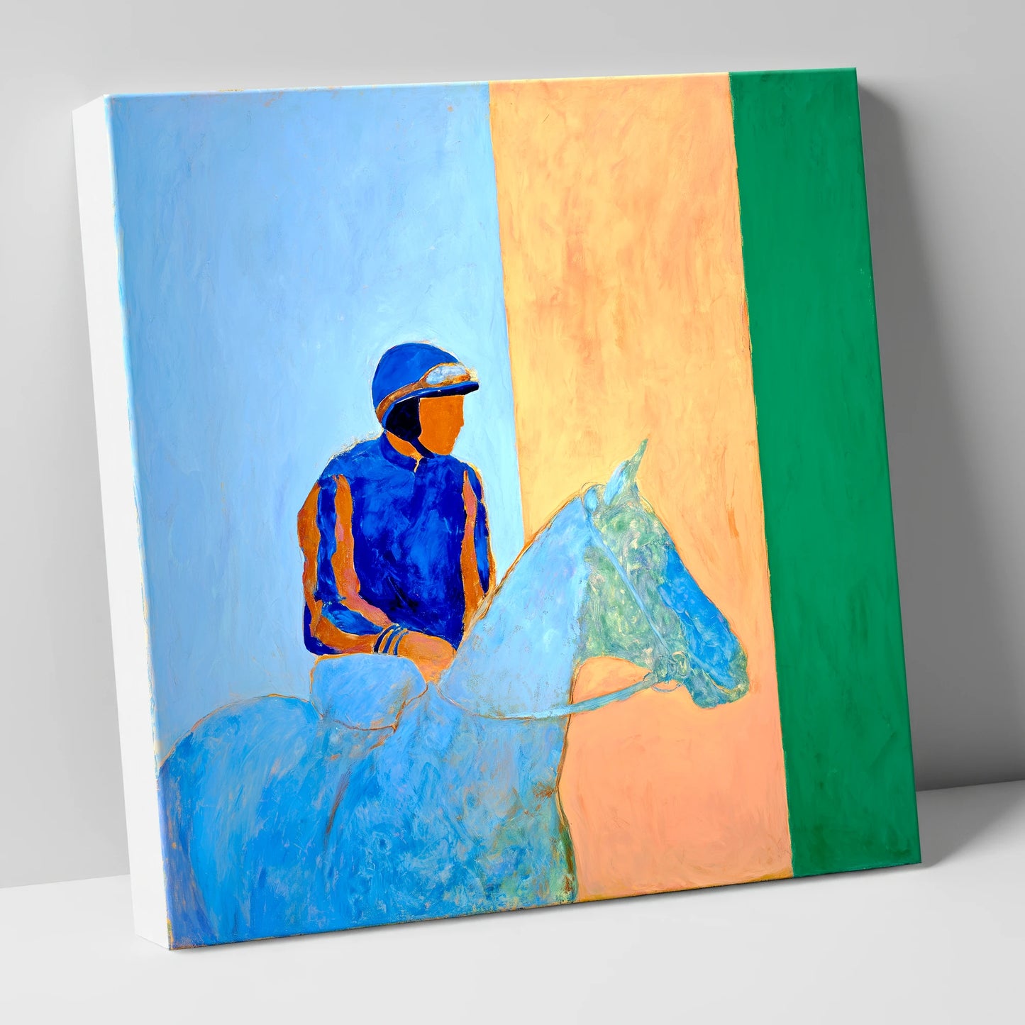 Stillness In The Saddle racing horse canvas wall art
