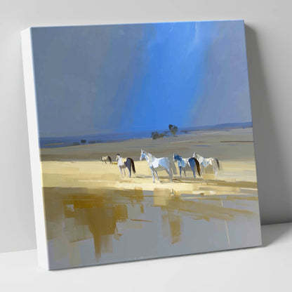 Sunlit Shallows horse landscape canvas wall art