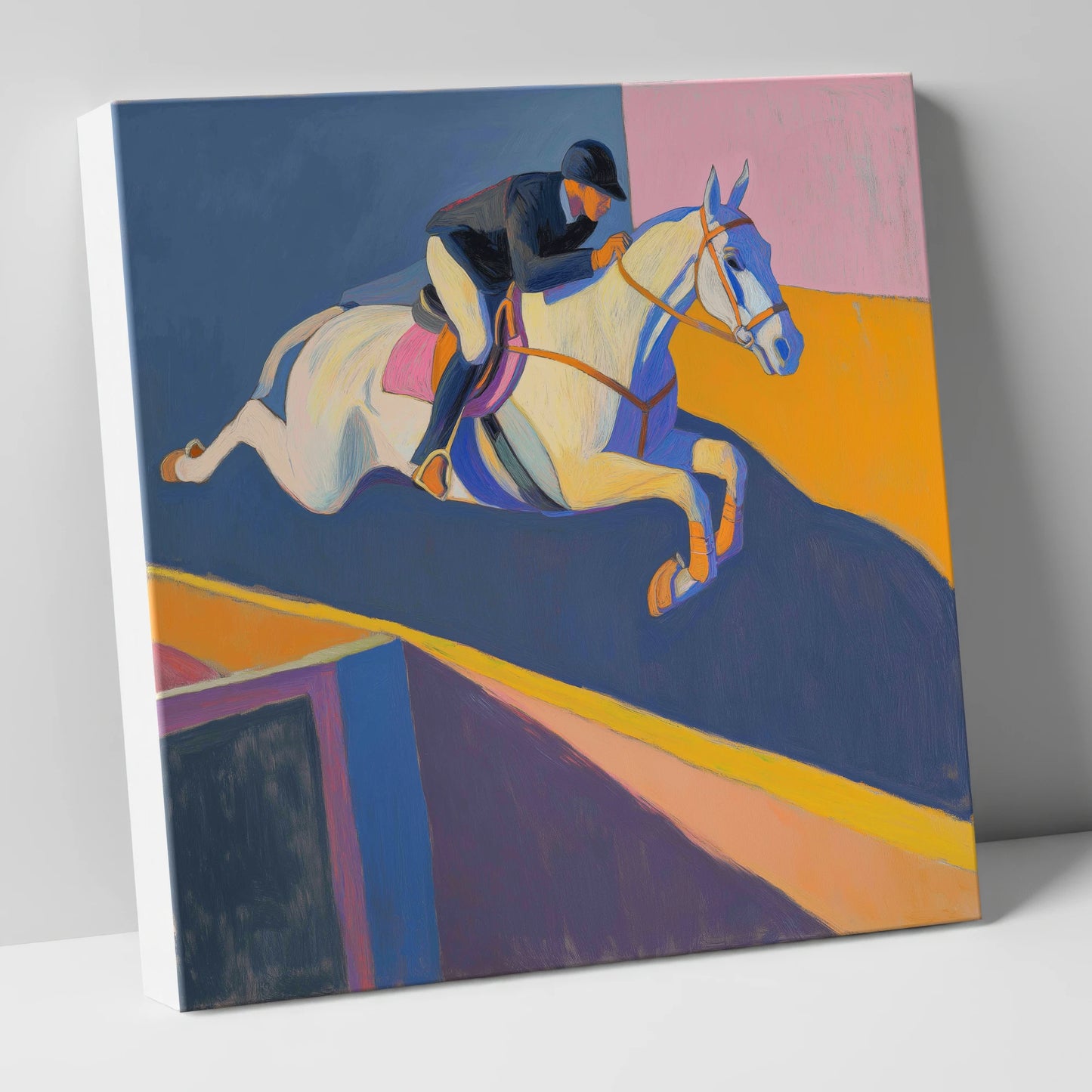 Bold Flight show jumping horse canvas wall art