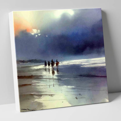 Storm Light Beach Hack horse landscape canvas wall art