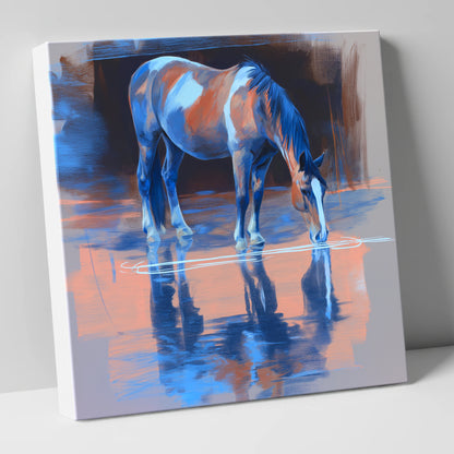 Tranquil Reflection horse portrait canvas wall art