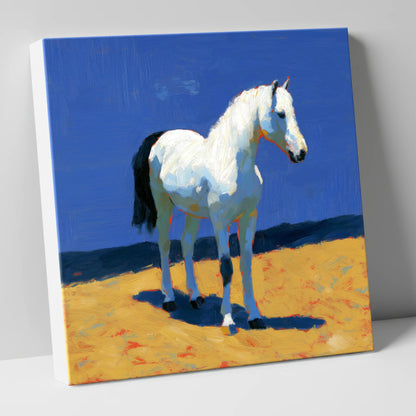 Sunlit Grey horse breed canvas wall art