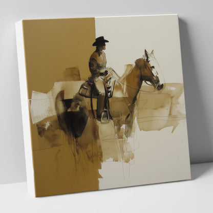 Solitary Western Rider western horse canvas wall art