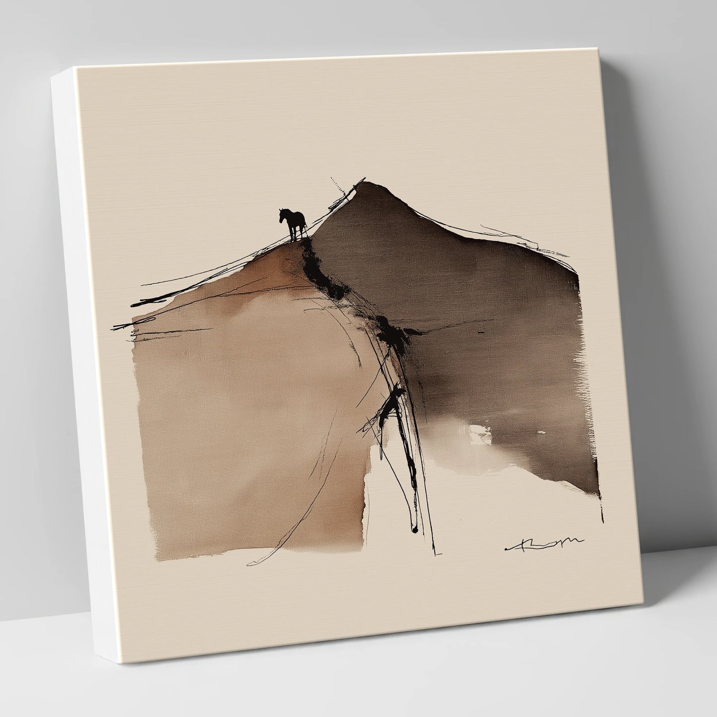 Summit Silhouette horse landscape canvas wall art
