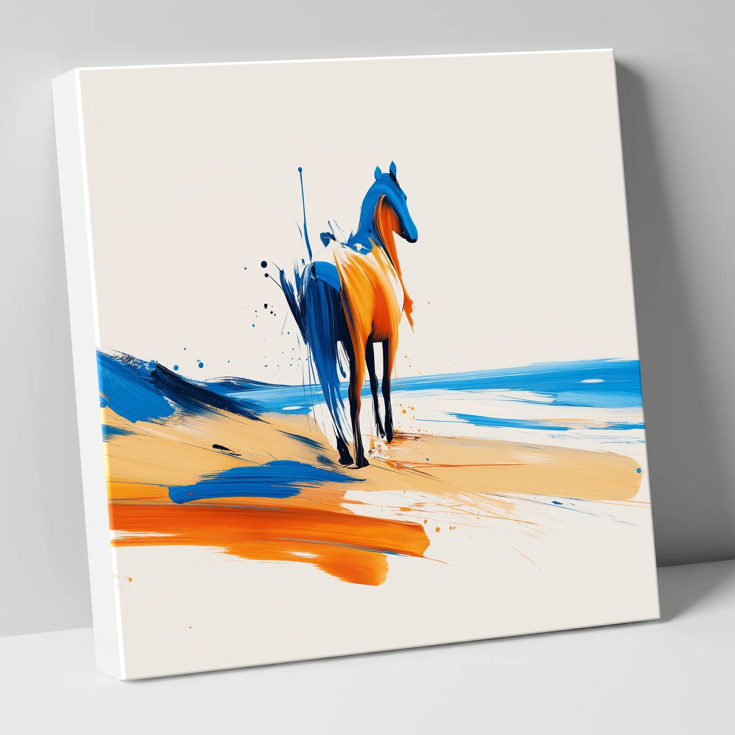 Azure Shoreline Spirit horse landscape canvas wall art