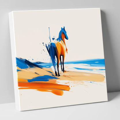 Azure Shoreline Spirit horse landscape canvas wall art