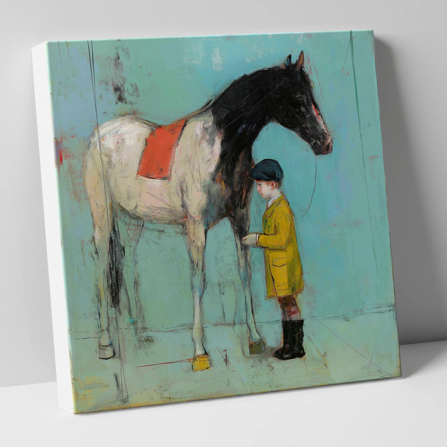 A Quiet Understanding horse & rider canvas wall art