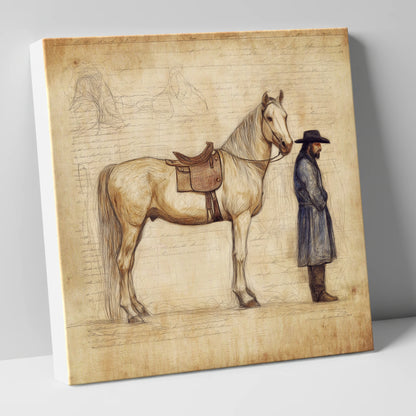 The Frontiersman's Companion western horse canvas wall art