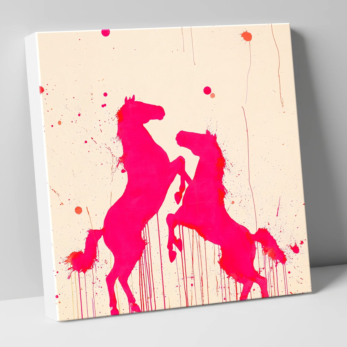 Magenta Equine Dance wild horses canvas wall art