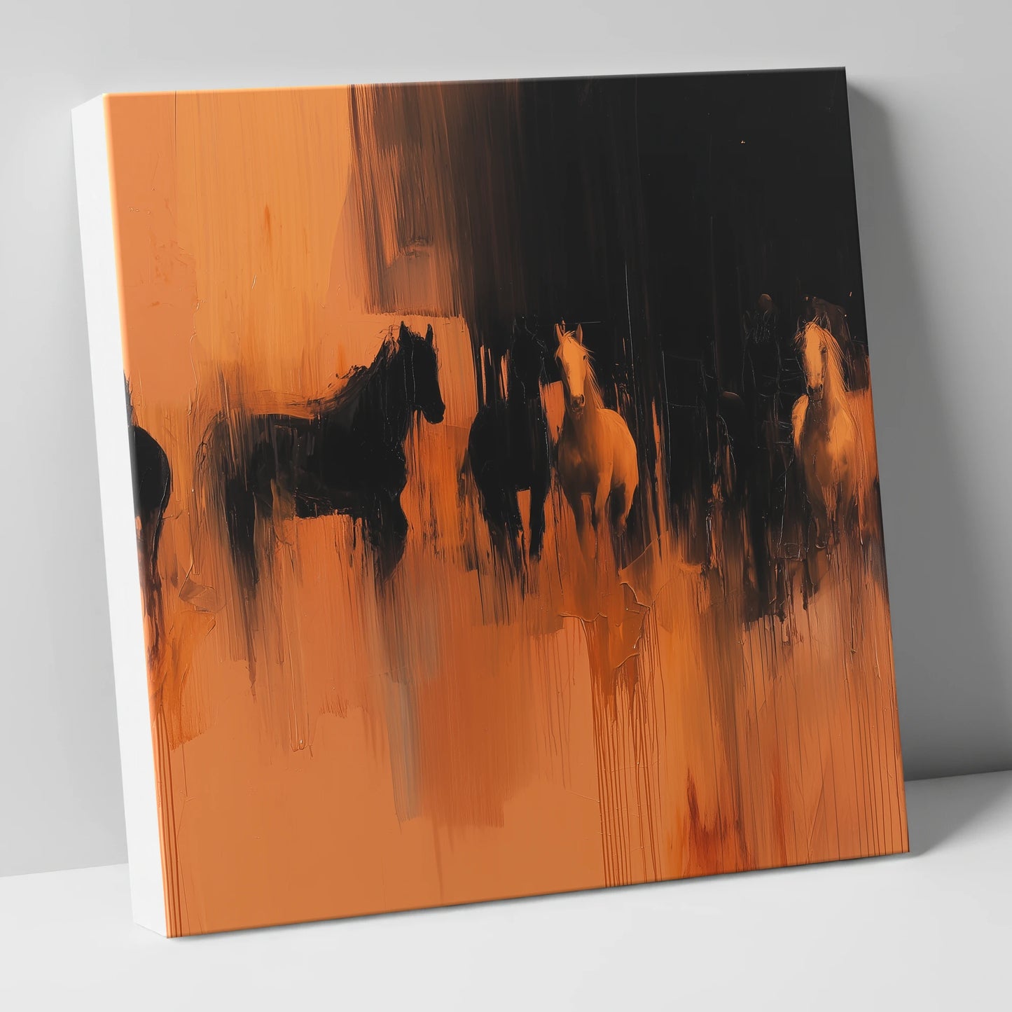 Ember and Shadow wild horses canvas wall art