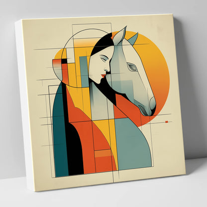 Harmony of Form horse & rider canvas wall art