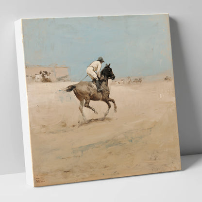The Morning Gallop racing horse canvas wall art
