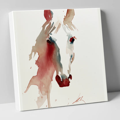 Fluid Crimson Portrait horse portrait canvas wall art