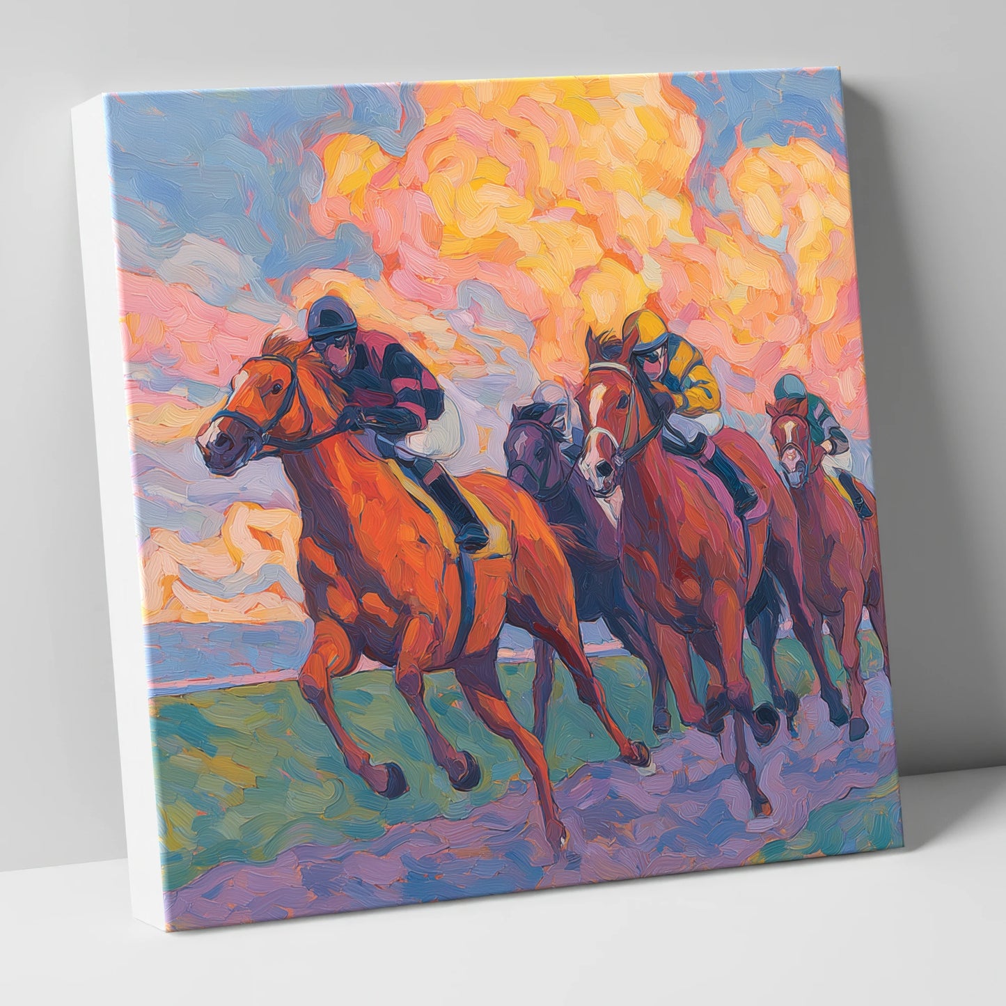 Thundering Sunset racing horse canvas wall art