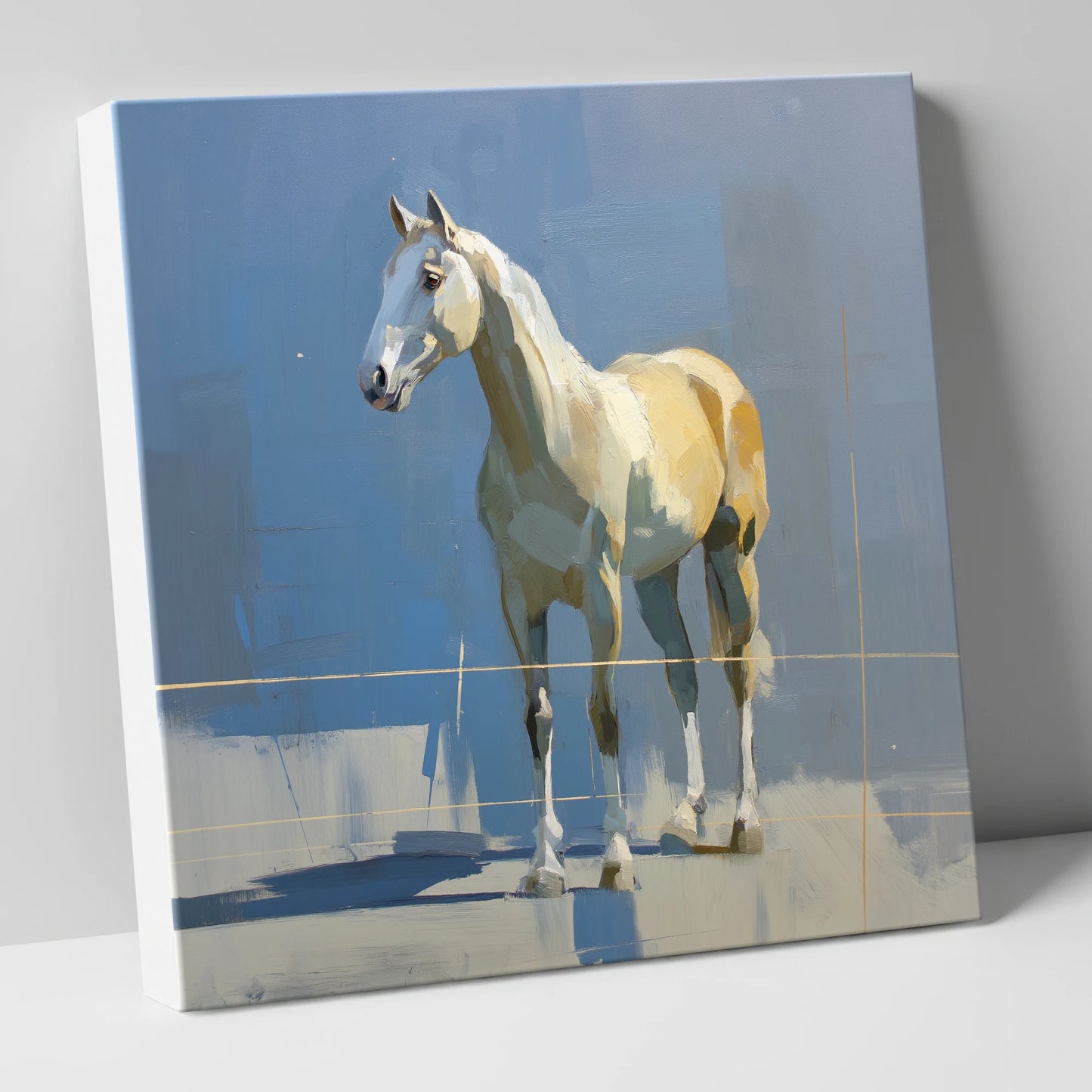 Sunlit Grey on Slate horse portrait canvas wall art