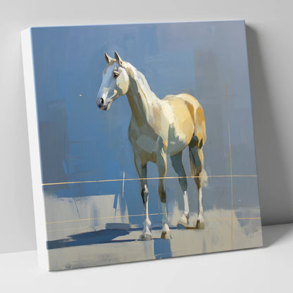 Sunlit Grey on Slate horse portrait canvas wall art