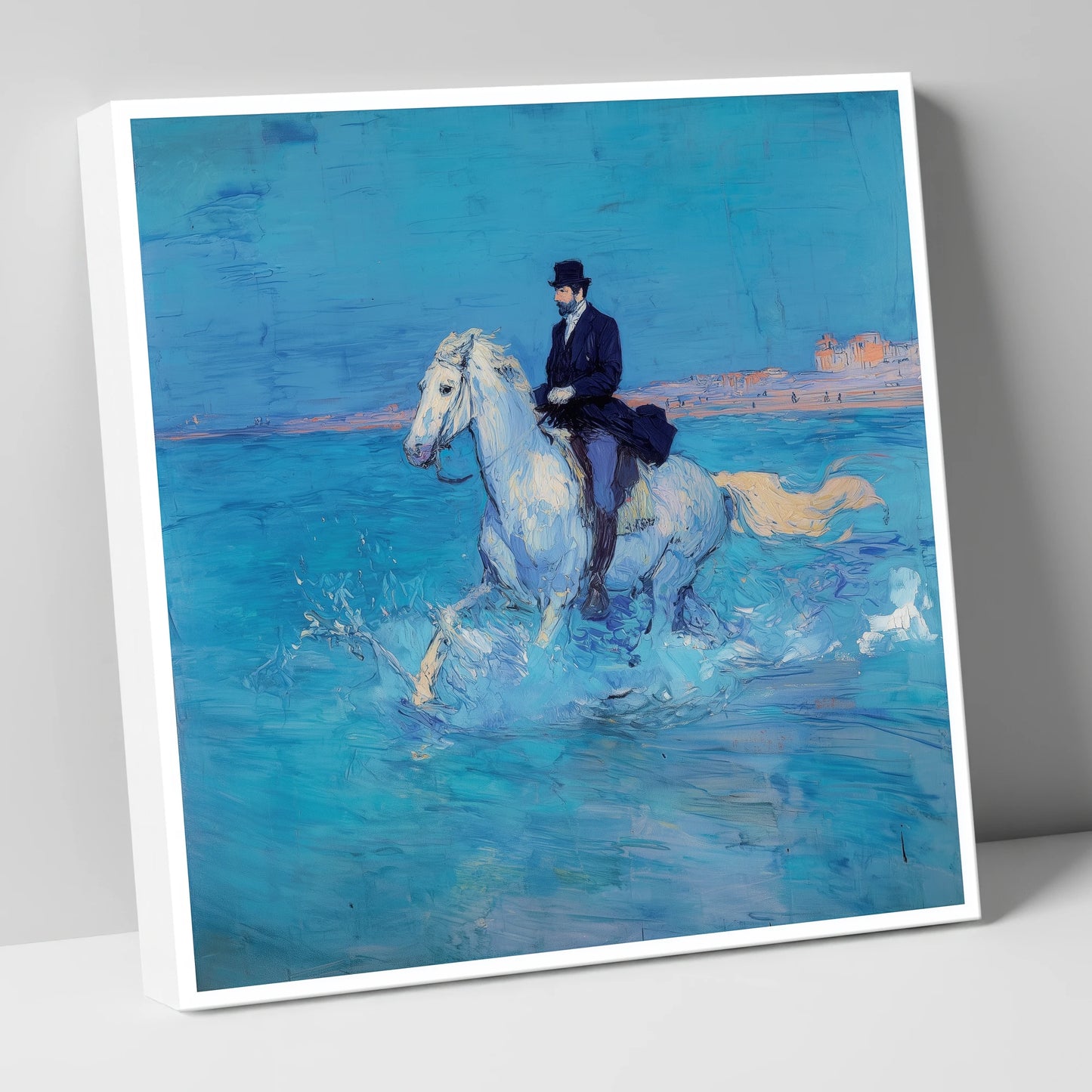 Elegance on the Shore beach horse canvas wall art
