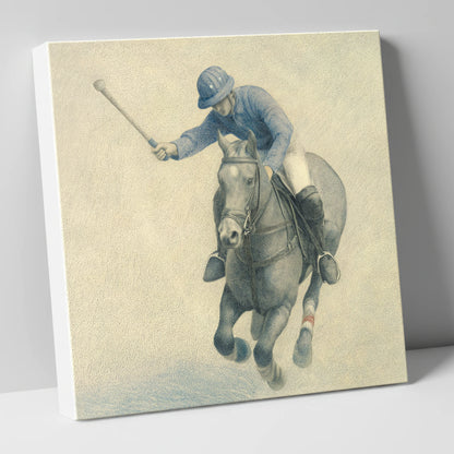 Precision in the Chukka polo horse canvas wall art