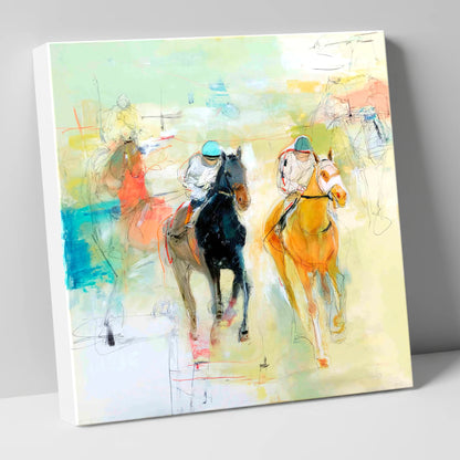 Thundering Strides racing horse canvas wall art