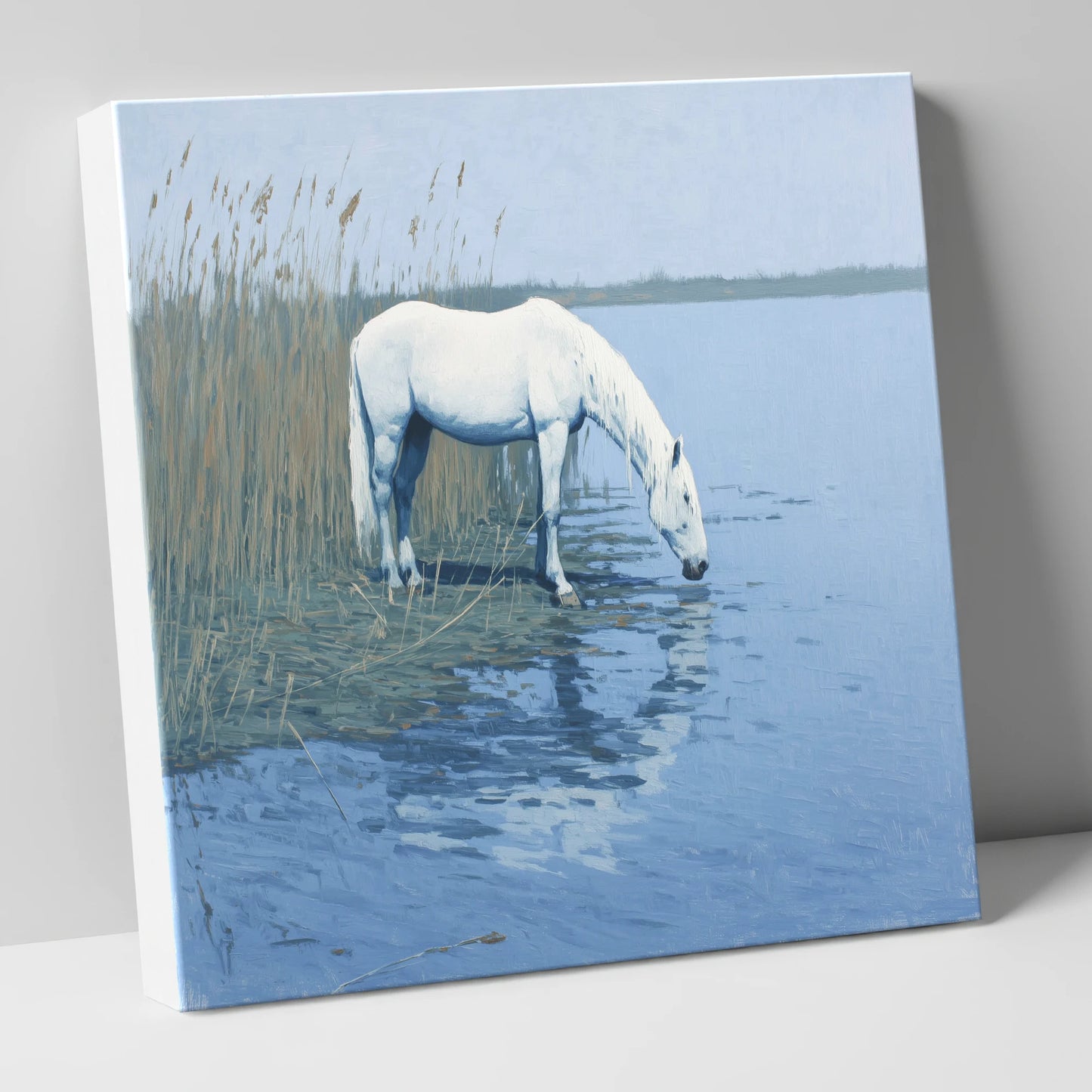 Quiet Marshland Waters horse landscape canvas wall art