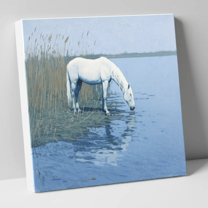 Quiet Marshland Waters horse landscape canvas wall art