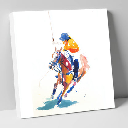 Dynamic Chukka polo horse canvas wall art