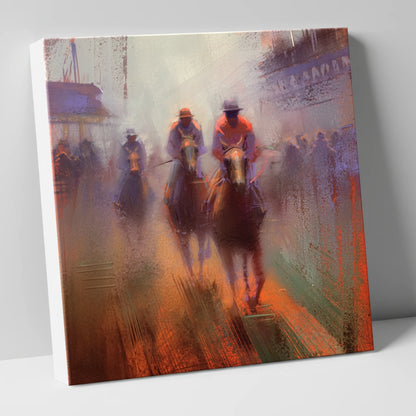 Out of the Haze racing horse canvas wall art