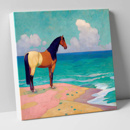 The Painted Shoreline horse landscape canvas wall art