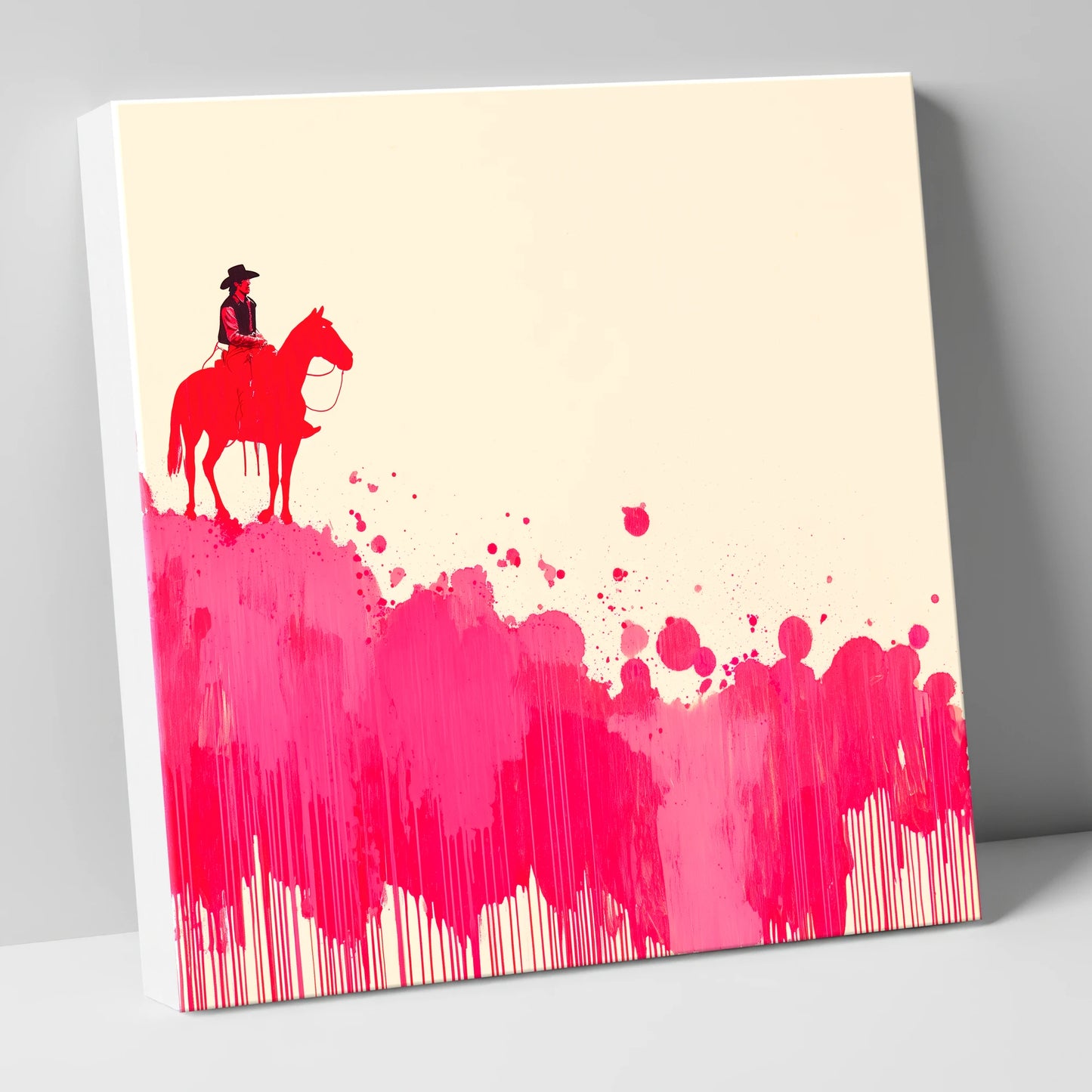 Magenta Maverick western horse canvas wall art