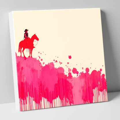 Magenta Maverick western horse canvas wall art