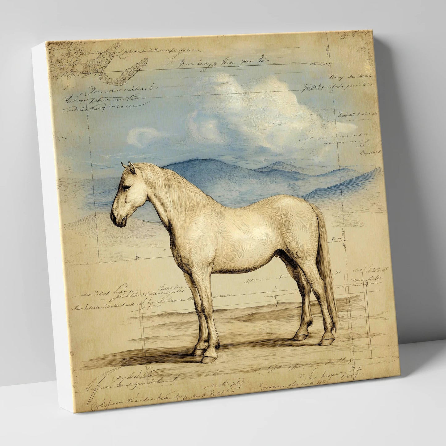 Classical Equine Study horse portrait canvas wall art