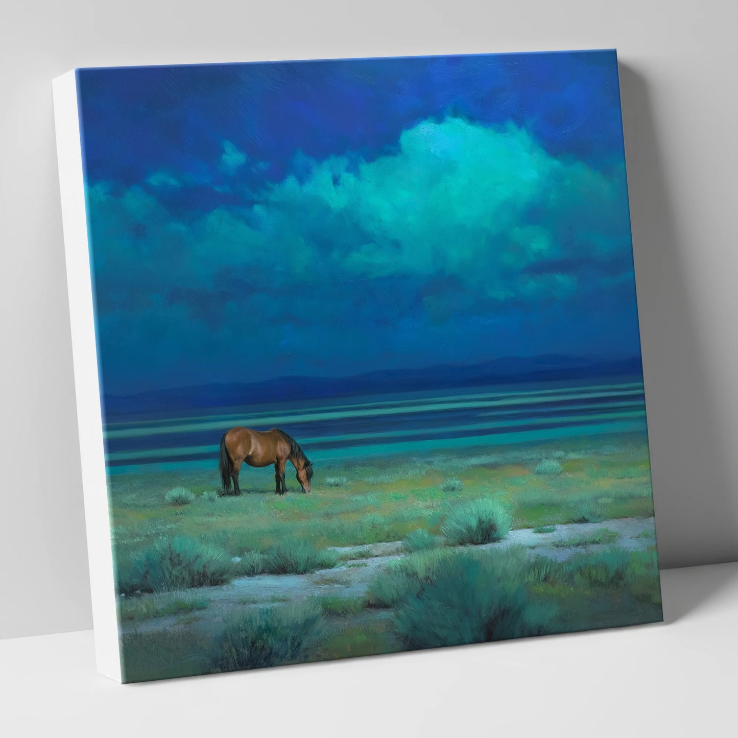 Midnight Solitude horse landscape canvas wall art