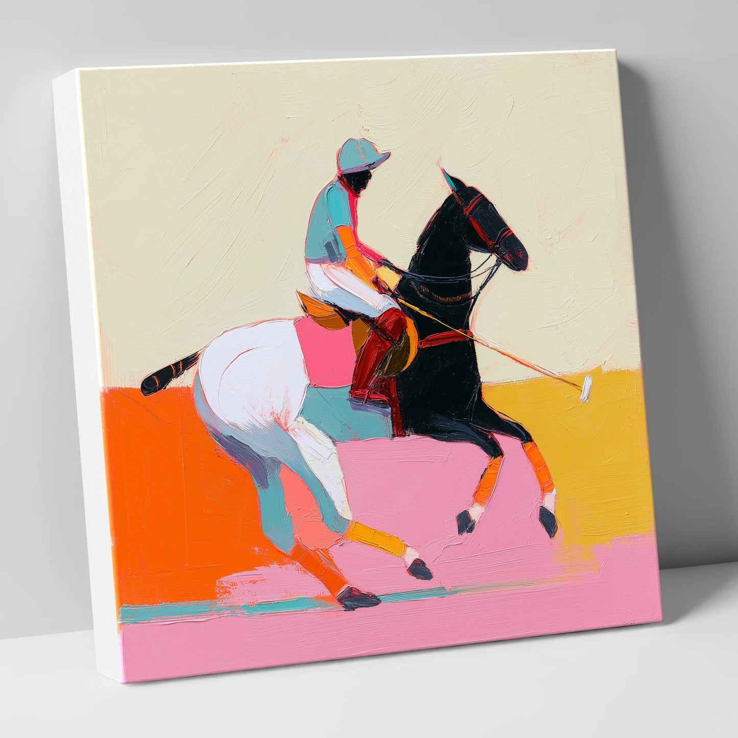 Vivid High Goal polo horse canvas wall art