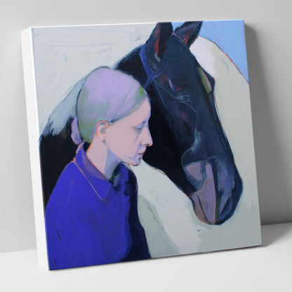 Silent Understanding horse & rider canvas wall art