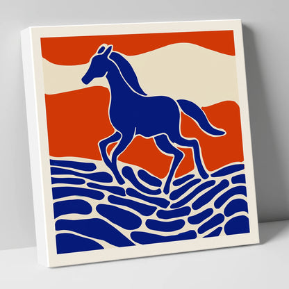 Cobalt Spirit Across the Plains wild horses canvas wall art